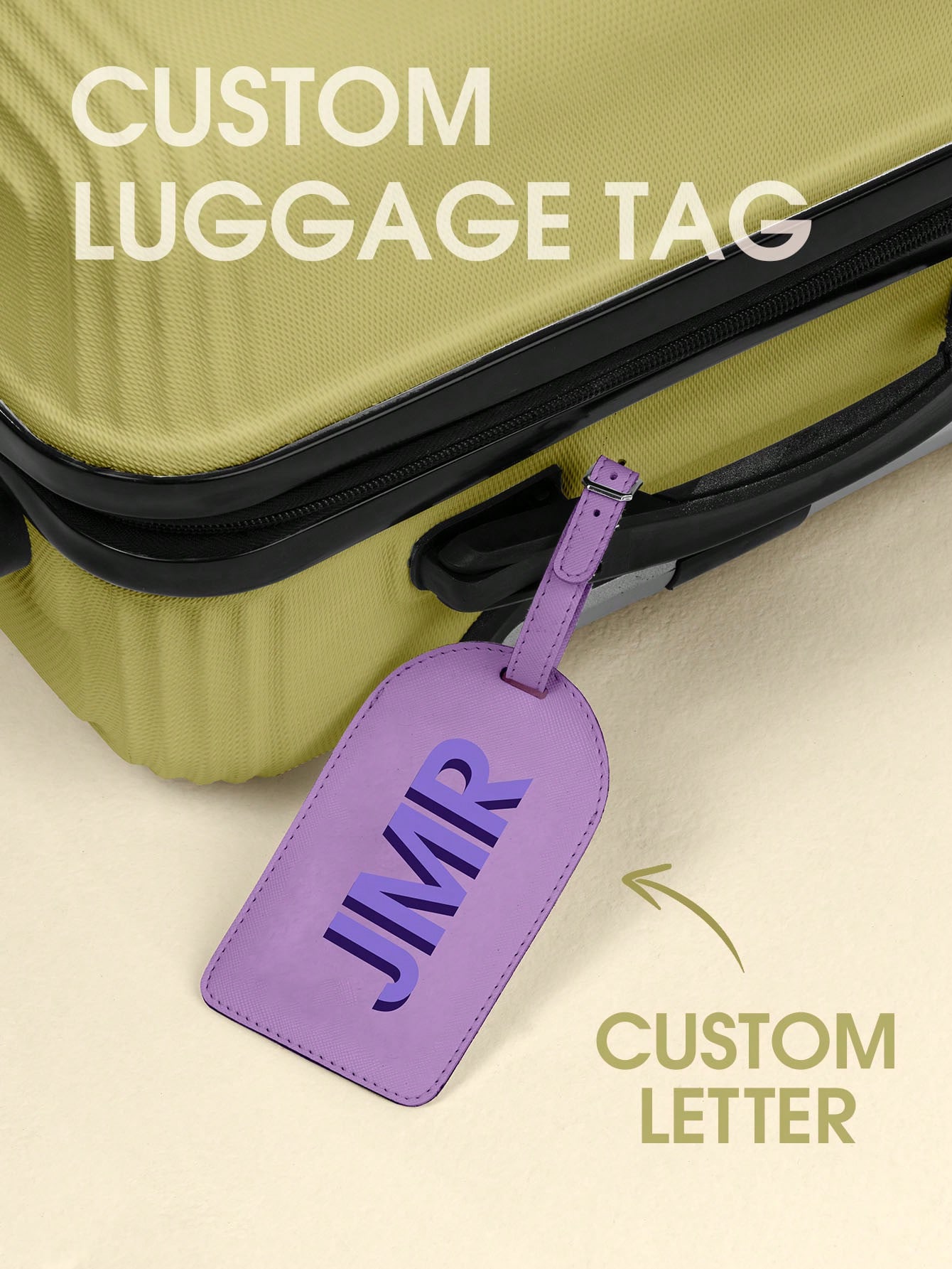 Leather Briefcase - パーソナライズされたイニシャルラゲッジタグ カスタムレターPUレザー旅行バッグタグ UVプリントスーツケースIDラベル 旅行ギフト 女性男性向け