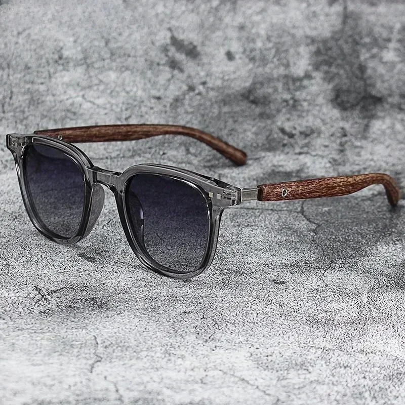 Sunglasses Uv400 - メンズ・レディース向け、トレンド感あふれるレトロな木目調の偏光サングラス。紫外線カット機能付きで、サイクリングやアウトドア、ストリートフォトに最適。