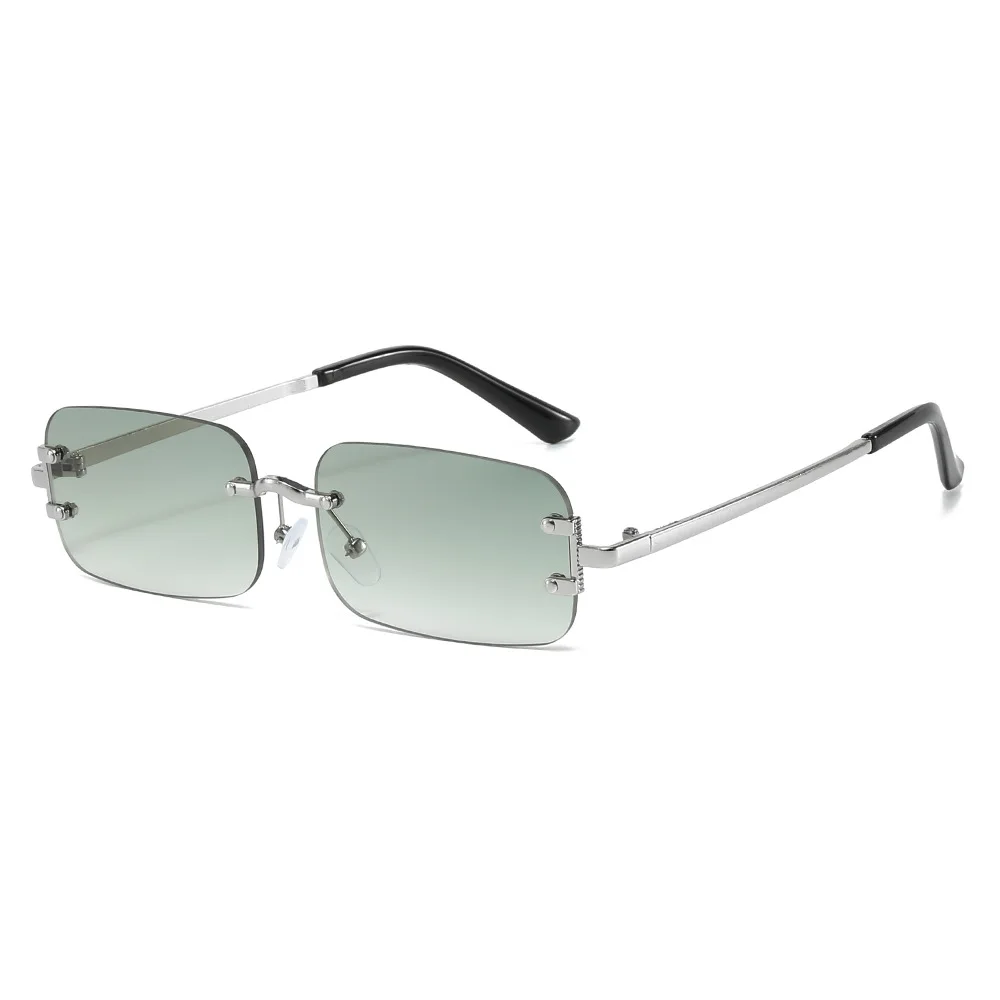 Designer Sunglasses - フレームレスのスクエア型サングラス。レディース、メンズ、高級ブランド、デザイナーズメガネ。人気の旅行用、運転用、メタルフレームのサングラス。
