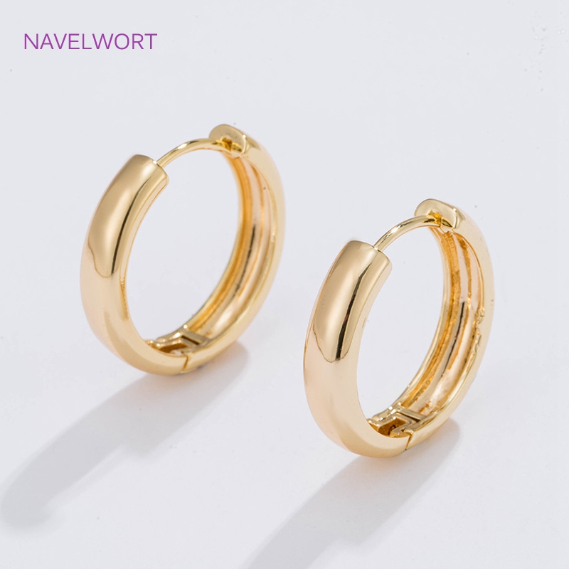 Gold Plated Jewelry - 6 サイズのゴールドメッキサークルフープイヤリング女性ギフト、高品質のシンプルなラウンドイヤリング女性ファッションジュエリー
