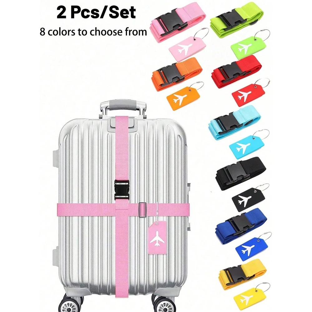 Travel Luggage Set - 荷物ストラップセット 荷物タグ付き 複数の色の荷物ストラップ さまざまなタイプの荷物に適しています 旅行に適しています