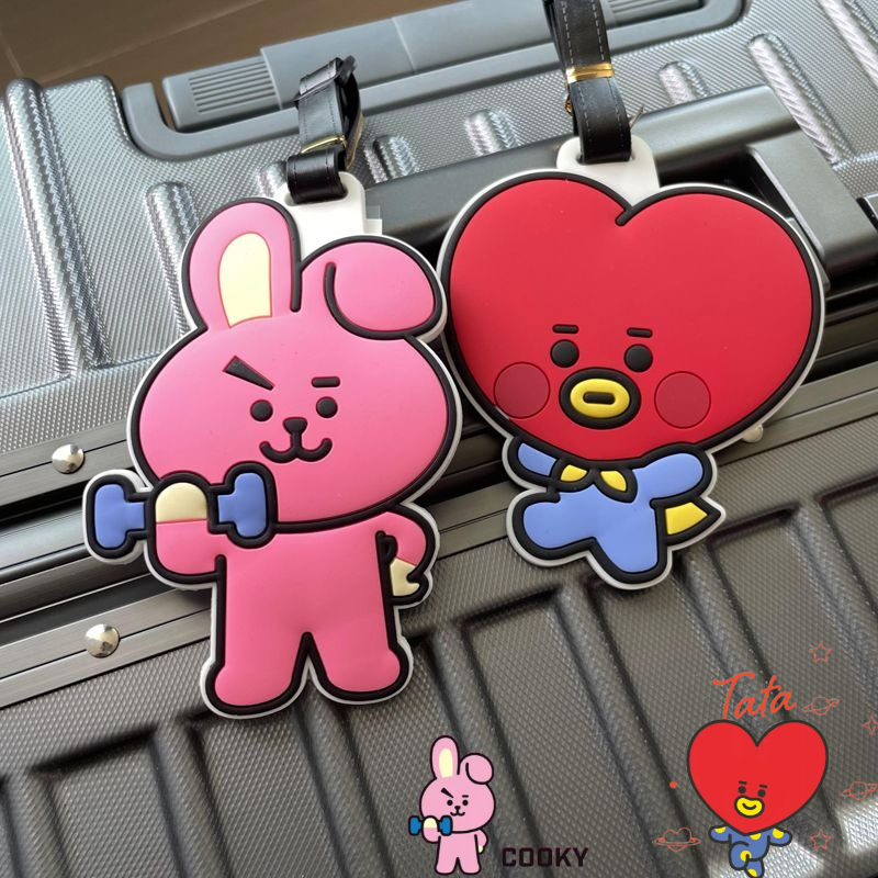 Travel Luggage Set - BT21のかわいいキャラクターキーホルダー、カワイイユニセックス荷物タグ、機内持ち込みや預け入れ荷物用、紛失防止ギフト、アニメグッズ