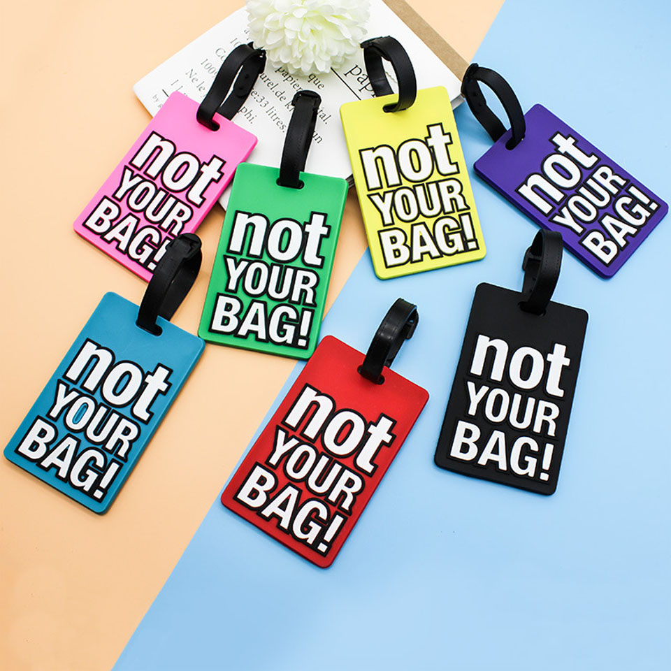Travel Luggage Set - クリエイティブレターあなたのバッグではありませんトラベルアクセサリー荷物タグスーツケース漫画スタイルファッションシリコンポータブルトラベルラベル