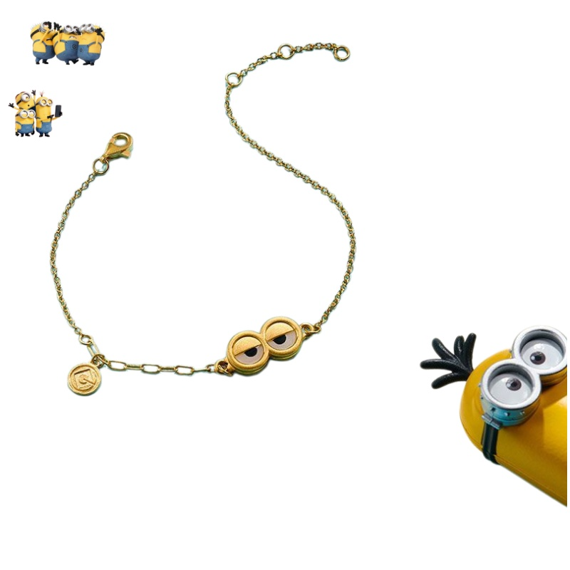 Gold Plated Jewelry - ミニオンシリーズ ゴールドブレスレット - キュートで楽しいデザインのニッチなミニマリストジュエリー