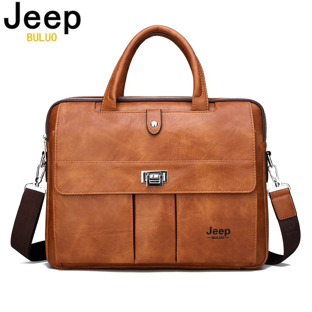 Leather Briefcase - Jeep Buluo メンズ レザー ブリーフケース 14