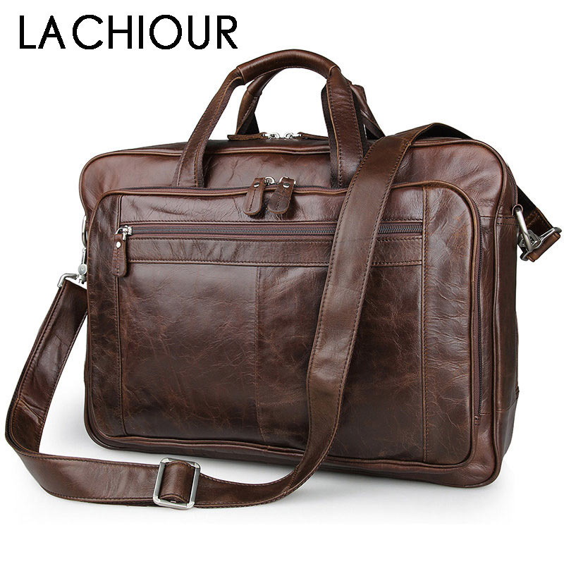 Leather Briefcase - Lachiour-メンズ本革ハンドバッグ,ヴィンテージトートバッグ,ファッショナブルなブランドバッグ,ブリーフケース,トラベルショルダーバッグ