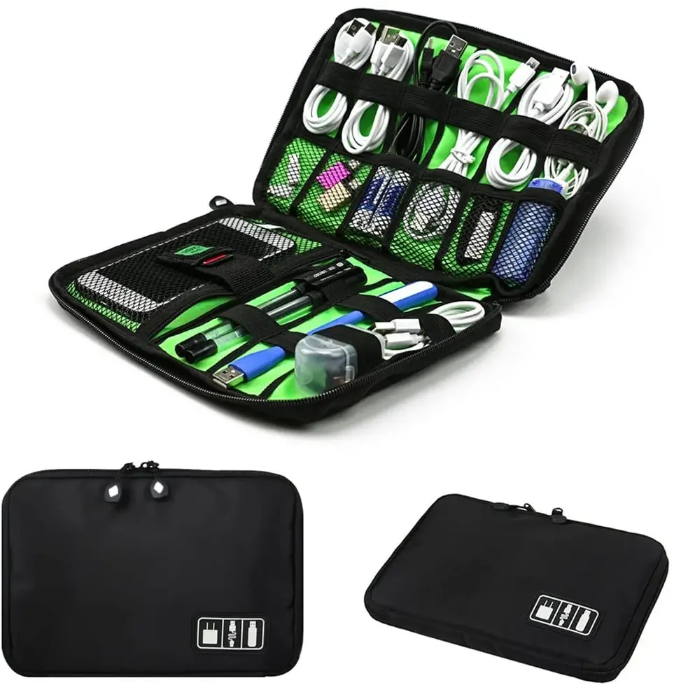 Travel Luggage Set - ケーブルオーガナイザー収納バッグシステムキットケース USBデータケーブル イヤホンコード ペン モバイルバッテリー デジタルガジェット