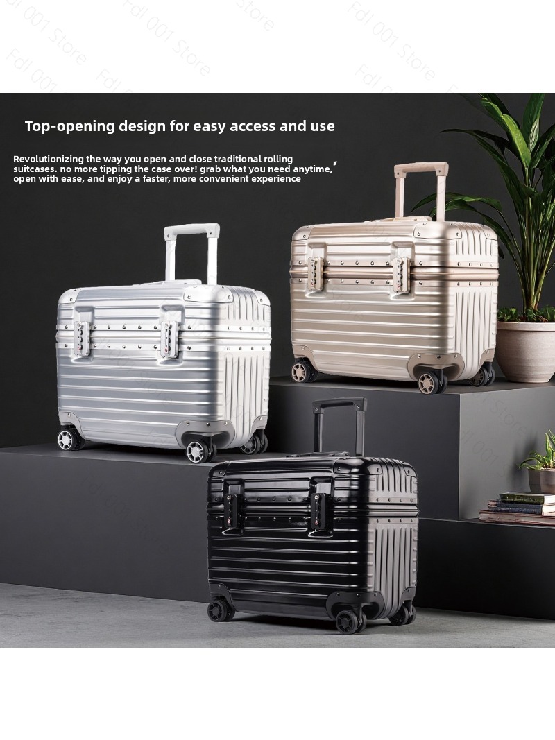 上部フリップカバーアルミフレーム写真撮影用トロリーケース女性 - Travel Luggage Set のレビューと価格