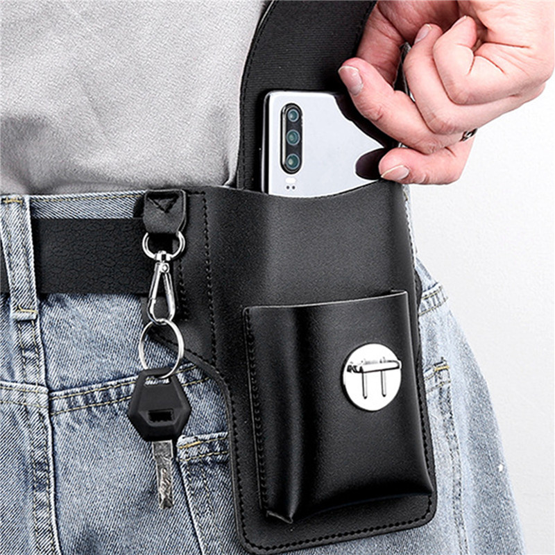 男性用携帯電話ベルトバッグ,携帯電話ホルダー,財布,高品質, - Leather Wallet Men のレビューと価格