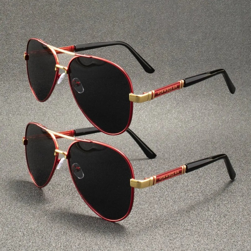 1/2個入り レトロ調偏光サングラス メンズ メタルフレーム - Designer Sunglasses のレビューと価格