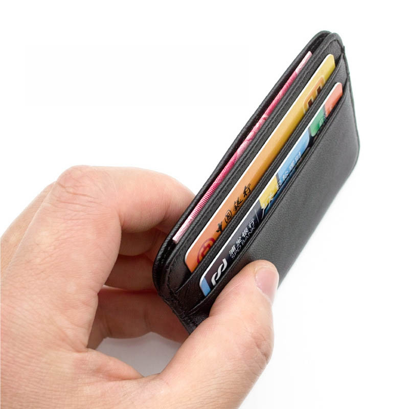 ハイエンド高級ビジネス100%本革メンズ財布男性用薄型ミニI - Leather Wallet Men のレビューと価格
