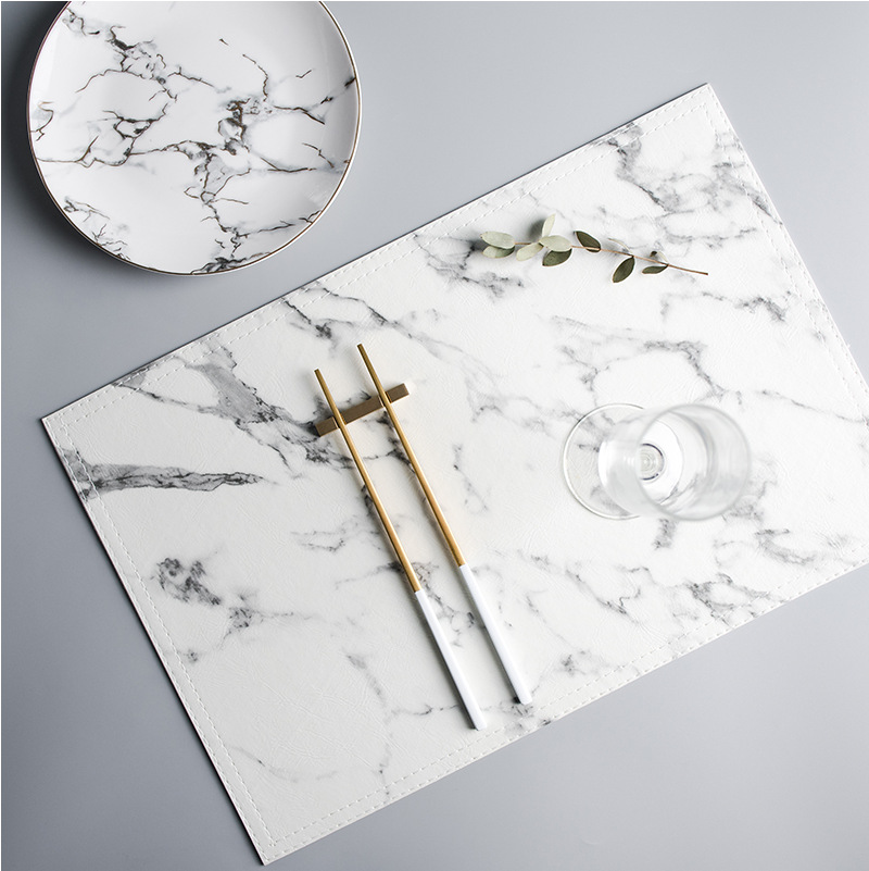 高級PU断熱食器パッド、ノンスリッププレースマット、大理石コ - Marble Coaster Set のレビューと価格