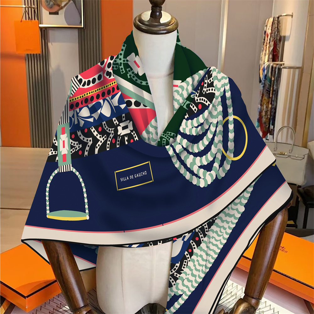 シルクカシミヤスカーフ女性手動手巻きショール馬サドルスクエア - Cashmere Scarf のレビューと価格
