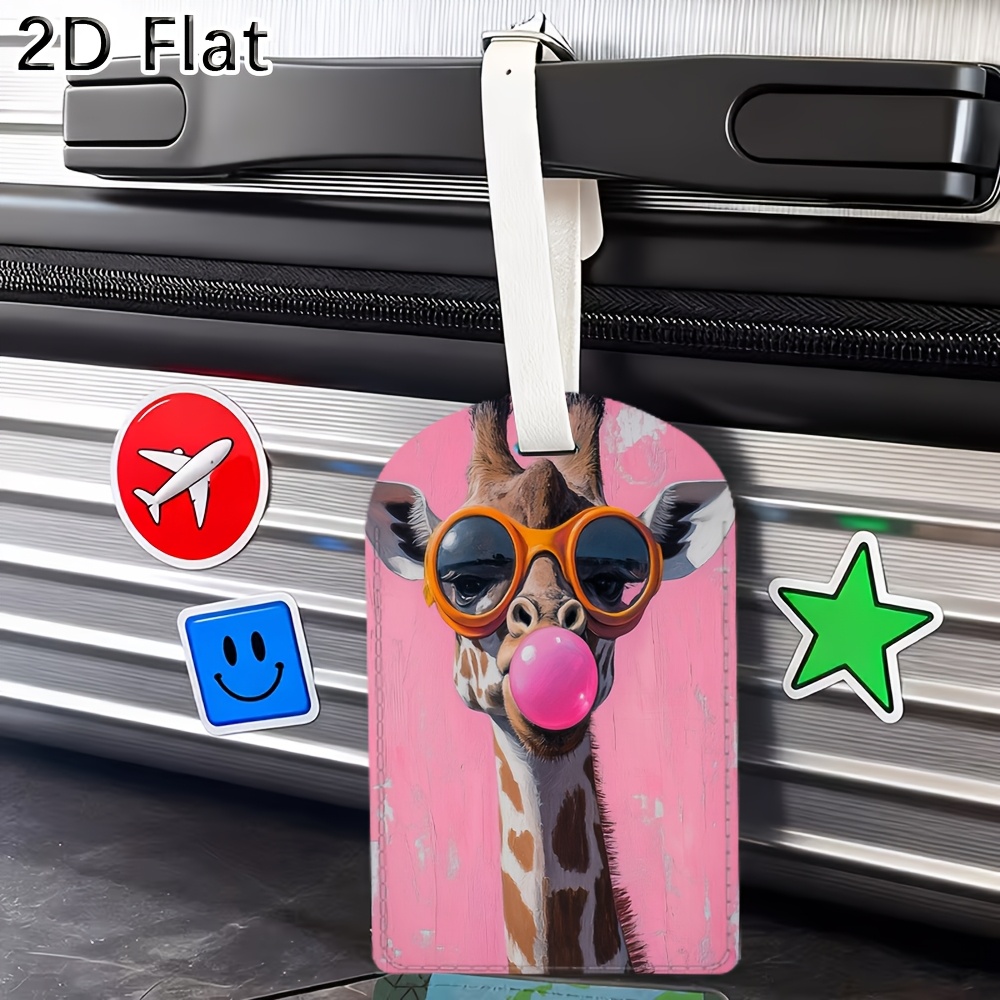 かわいいキリンの荷物タグ、メガネとバブルガムのプリント入り旅 - Travel Luggage Set のレビューと価格