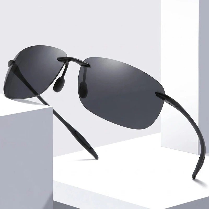 新製品TR90偏光サングラス 男女兼用 フレームレス ドライ - Sunglasses Uv400 のレビューと価格