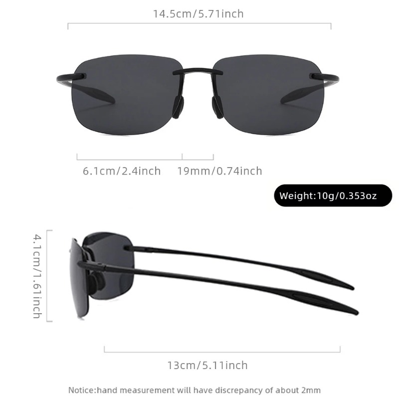 新製品TR90偏光サングラス 男女兼用 フレームレス ドライ - Sunglasses Uv400 のレビューと価格