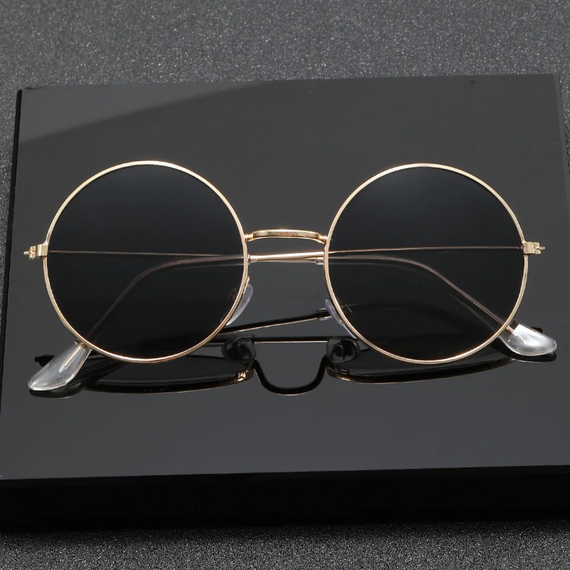 レトロ男性パンクスタイルサングラスカラフルなラウンドメタルフ - Sunglasses Uv400 のレビューと価格