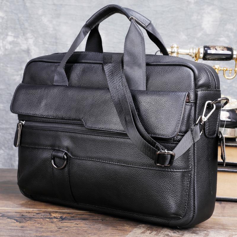 男性用の本革トラベルバッグ,大容量の本革メッセンジャーバッグ - Leather Briefcase のレビューと価格