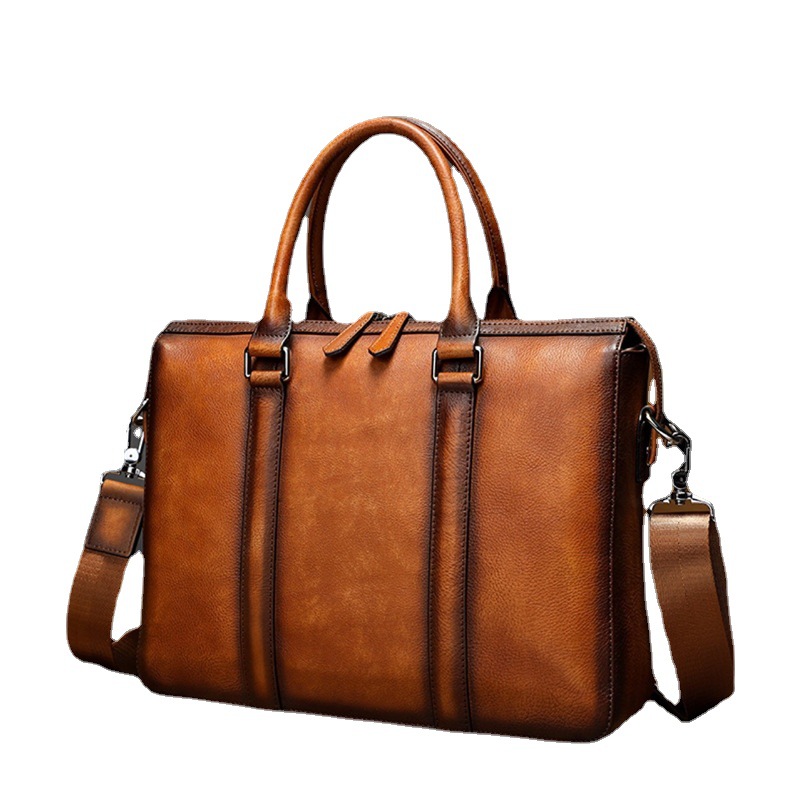 YETTIES ビジネス トップグレインレザー ブリーフケー - Leather Briefcase のレビューと価格