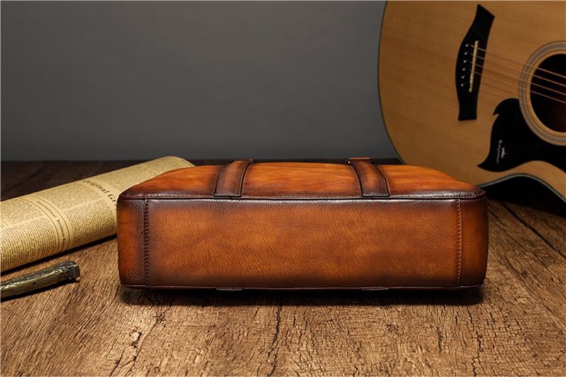 YETTIES ビジネス トップグレインレザー ブリーフケー - Leather Briefcase のレビューと価格