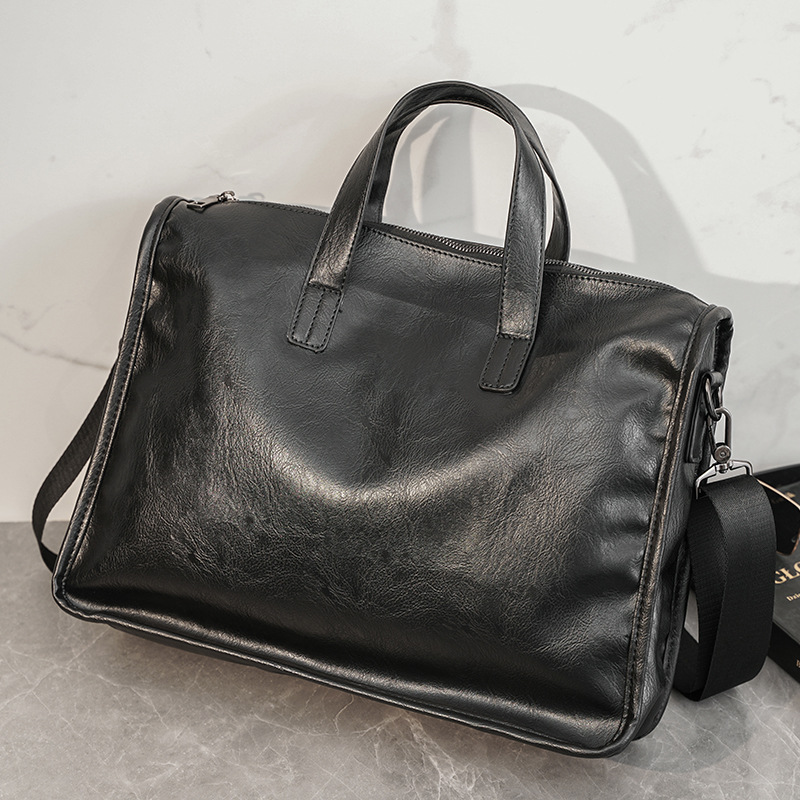 カジュアルビジネスメンズハンドバッグファッション大容量ブリー - Leather Briefcase のレビューと価格