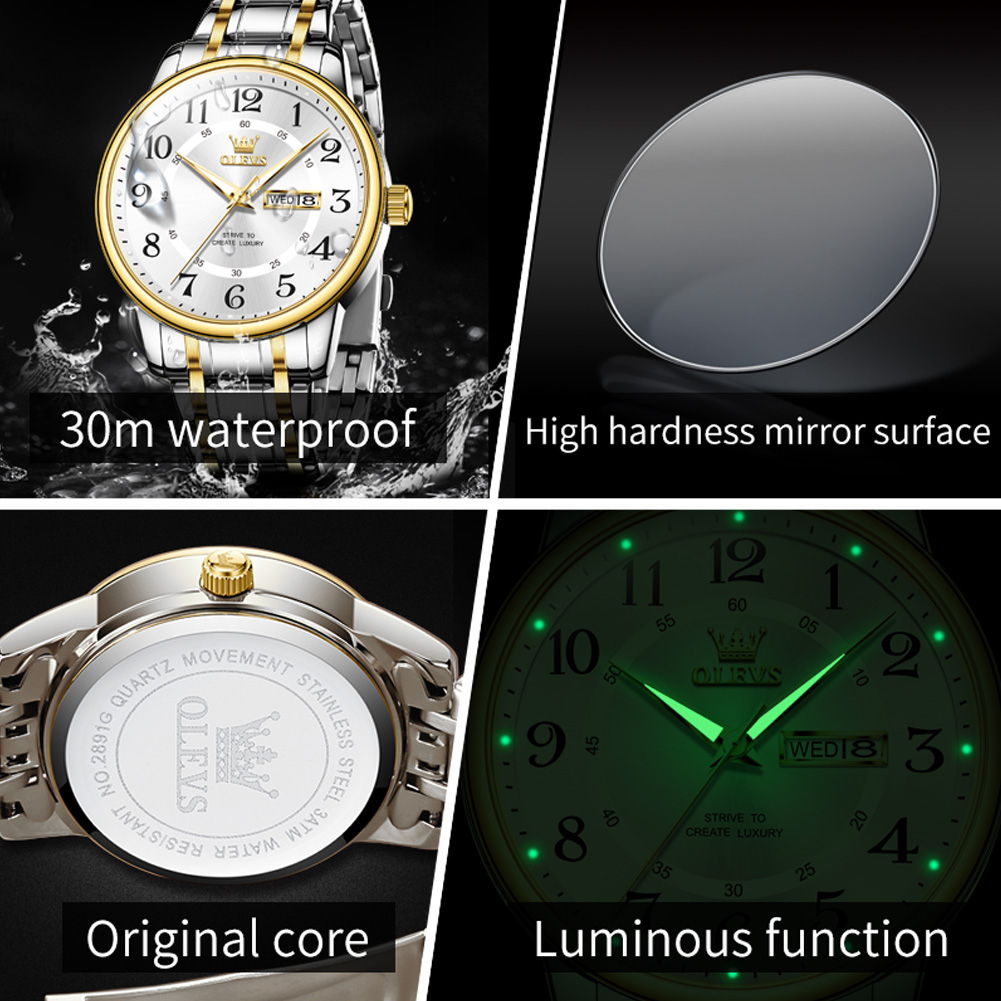 OLEVS カジュアルファッションメンズ腕時計アラビア数字ス - Luxury Watch Men のレビューと価格
