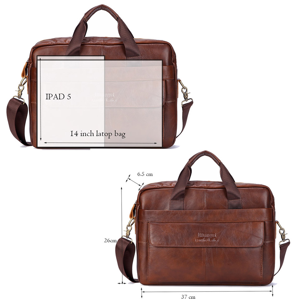 メンズ本革のハンドバッグカジュアル革のラップトップバッグ男性 - Leather Briefcase のレビューと価格