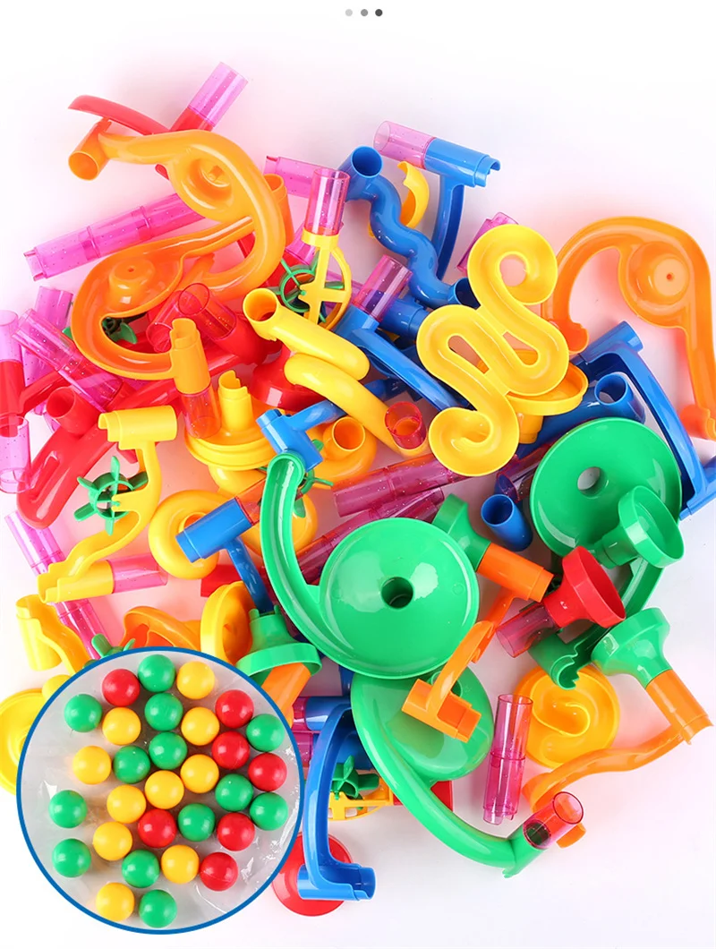 50-142ピース 3D迷路ボールロールおもちゃ DIYマー - Marble Coaster Set のレビューと価格