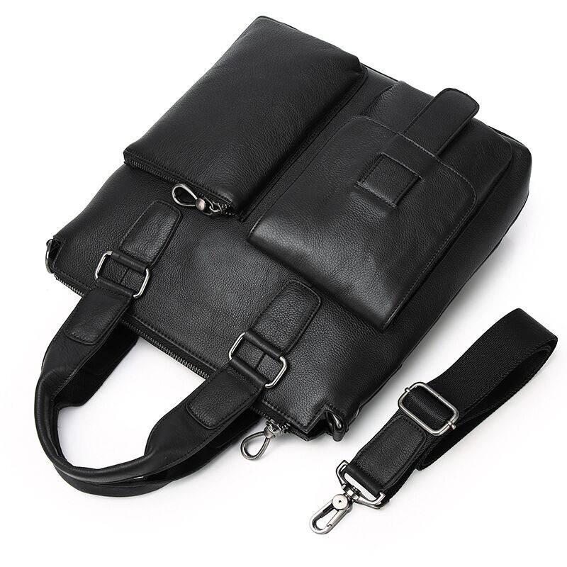 男性用の縦型本革ショルダーバッグ,本革メッセンジャーケース, - Leather Briefcase のレビューと価格