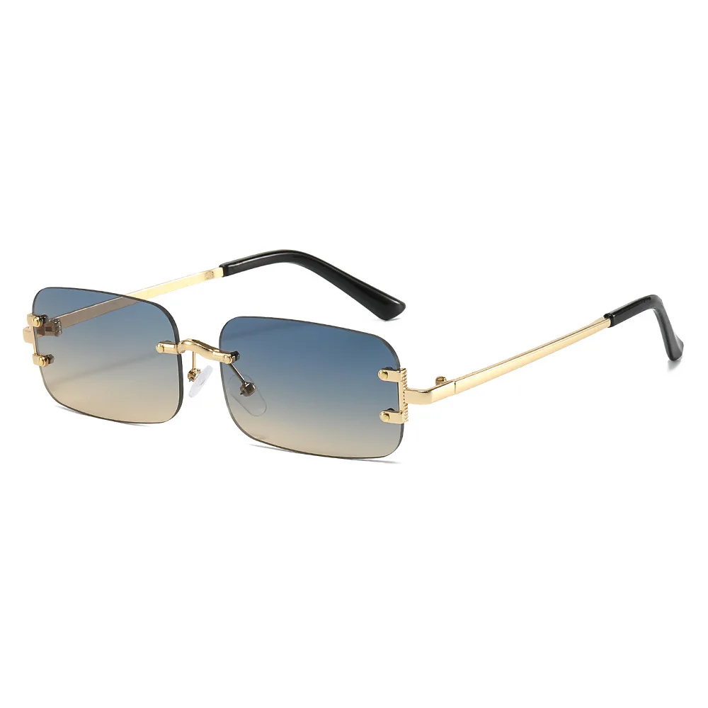 フレームレスのスクエア型サングラス。レディース、メンズ、高級 - Designer Sunglasses のレビューと価格