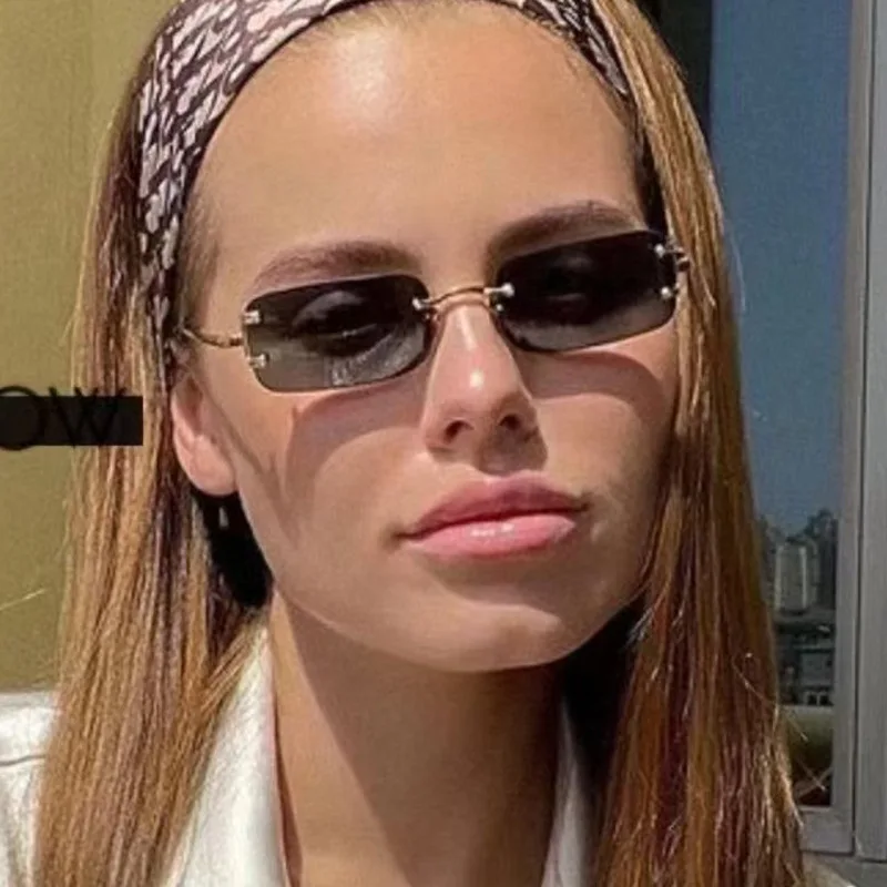 フレームレスのスクエア型サングラス。レディース、メンズ、高級 - Designer Sunglasses のレビューと価格