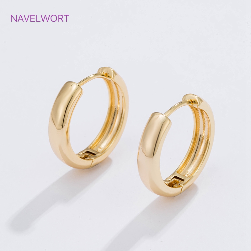 6 サイズのゴールドメッキサークルフープイヤリング女性ギフト - Gold Plated Jewelry のレビューと価格