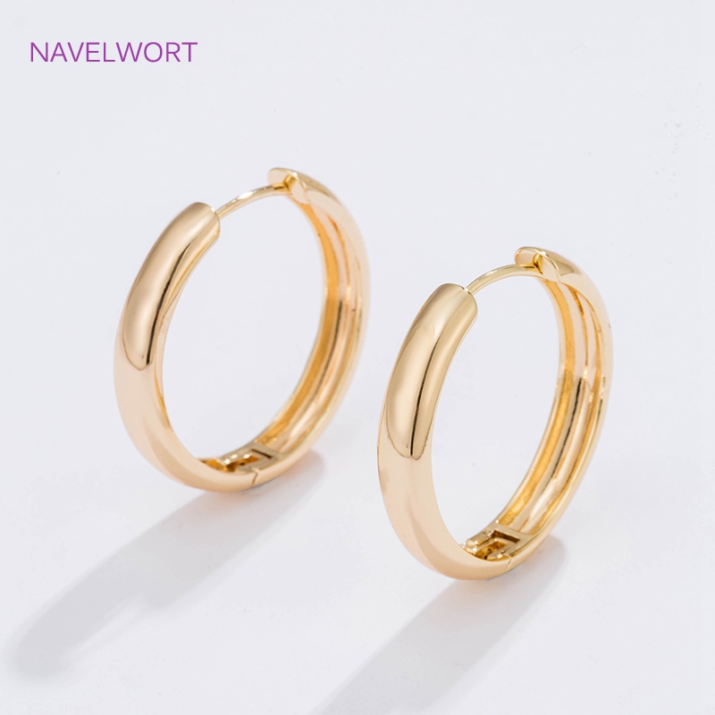 6 サイズのゴールドメッキサークルフープイヤリング女性ギフト - Gold Plated Jewelry のレビューと価格