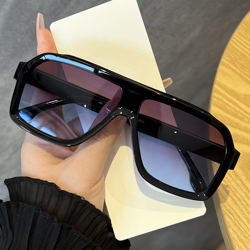 オーバーサイズスクエア型アンチライトメガネ 男女兼用 厚フレ - Designer Sunglasses のレビューと価格