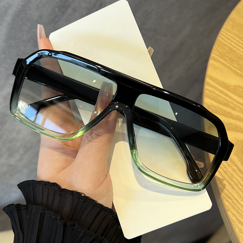 オーバーサイズスクエア型アンチライトメガネ 男女兼用 厚フレ - Designer Sunglasses のレビューと価格
