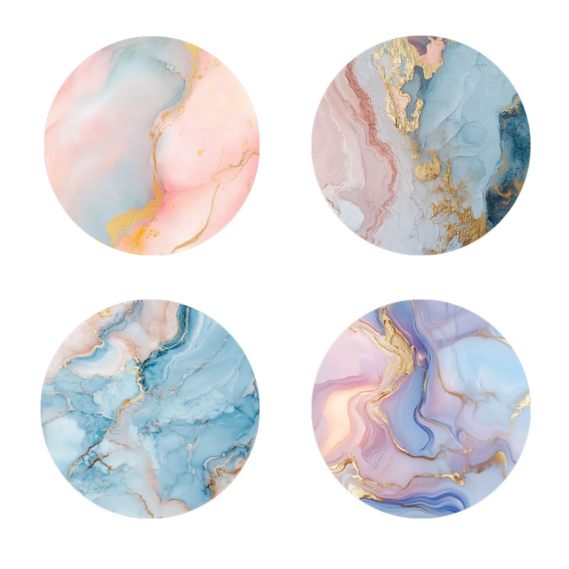 大理石模様のプリントコースター4枚、毎日の家族のパーティーの - Marble Coaster Set のレビューと価格