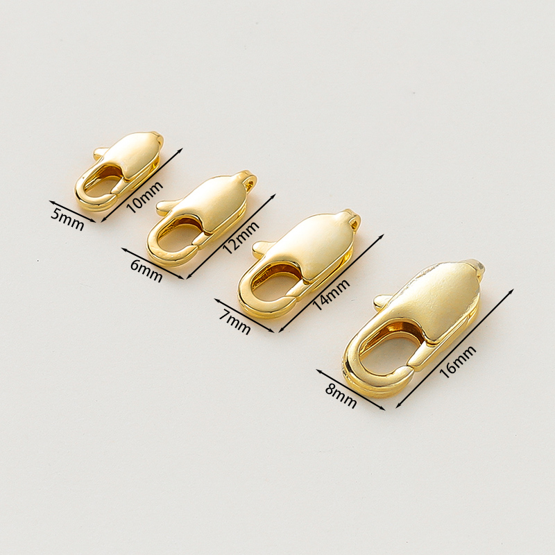 10個入り 14K/18Kゴールドメッキの真鍮製ロブスターク - Gold Plated Jewelry のレビューと価格