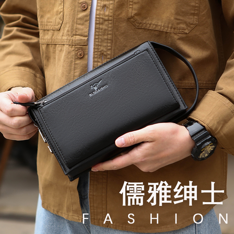 新しいメンズコンビネーションロック盗難防止クラッチバッグハン - Leather Wallet Men のレビューと価格