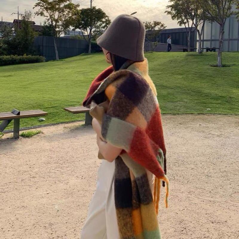 新しい高級冬厚く暖かいスカーフ女性カシミヤショールとラップパ - Cashmere Scarf のレビューと価格