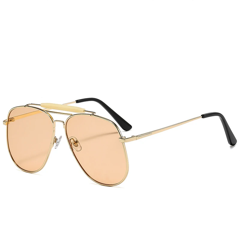 レトロな金属製ダブルブリッジのサングラス。女性用、高級デザイ - Sunglasses Uv400 のレビューと価格