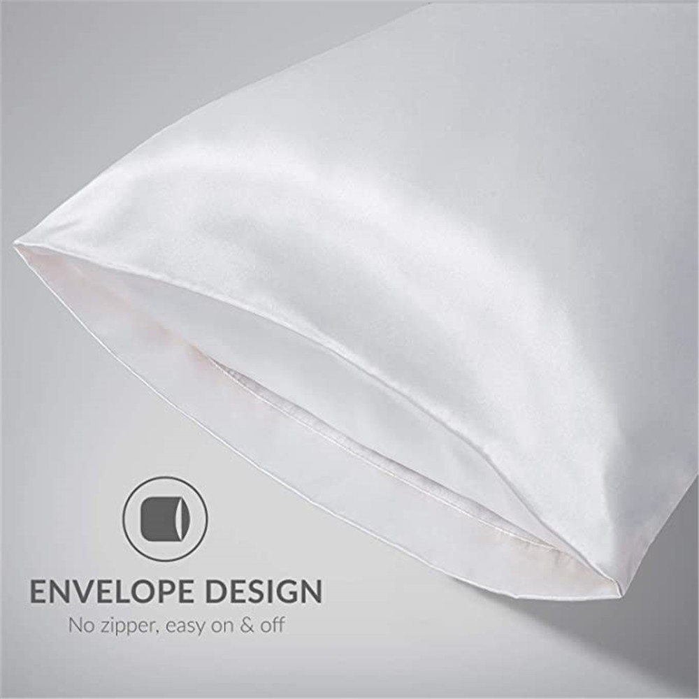 2 ピース/ロット固体シルキーサテンスキンケア枕カバー髪抗枕 - Silk Pillowcase のレビューと価格