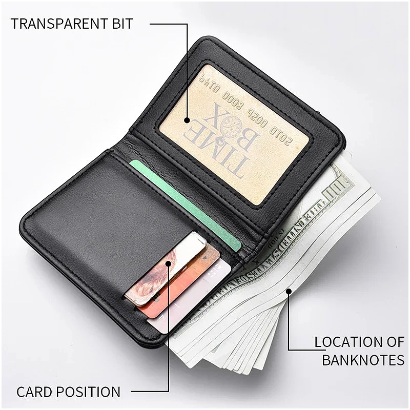 メンズ用レザー製財布、書類ホルダー、PUレザー製、スリムタイ - Leather Wallet Men のレビューと価格