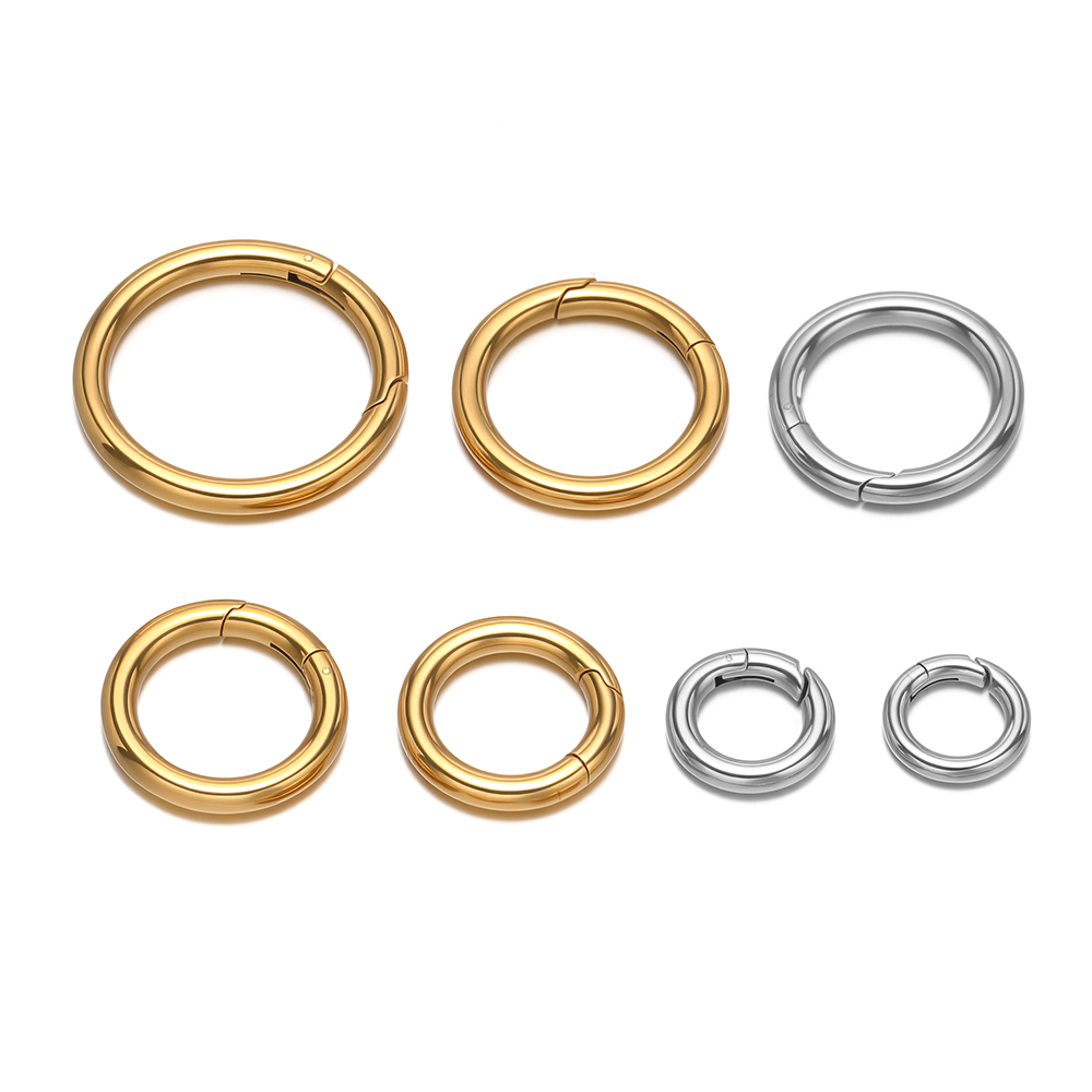 2個/ロット 丸型スプリングクラスプ ステンレス鋼 金メッキ - Gold Plated Jewelry のレビューと価格