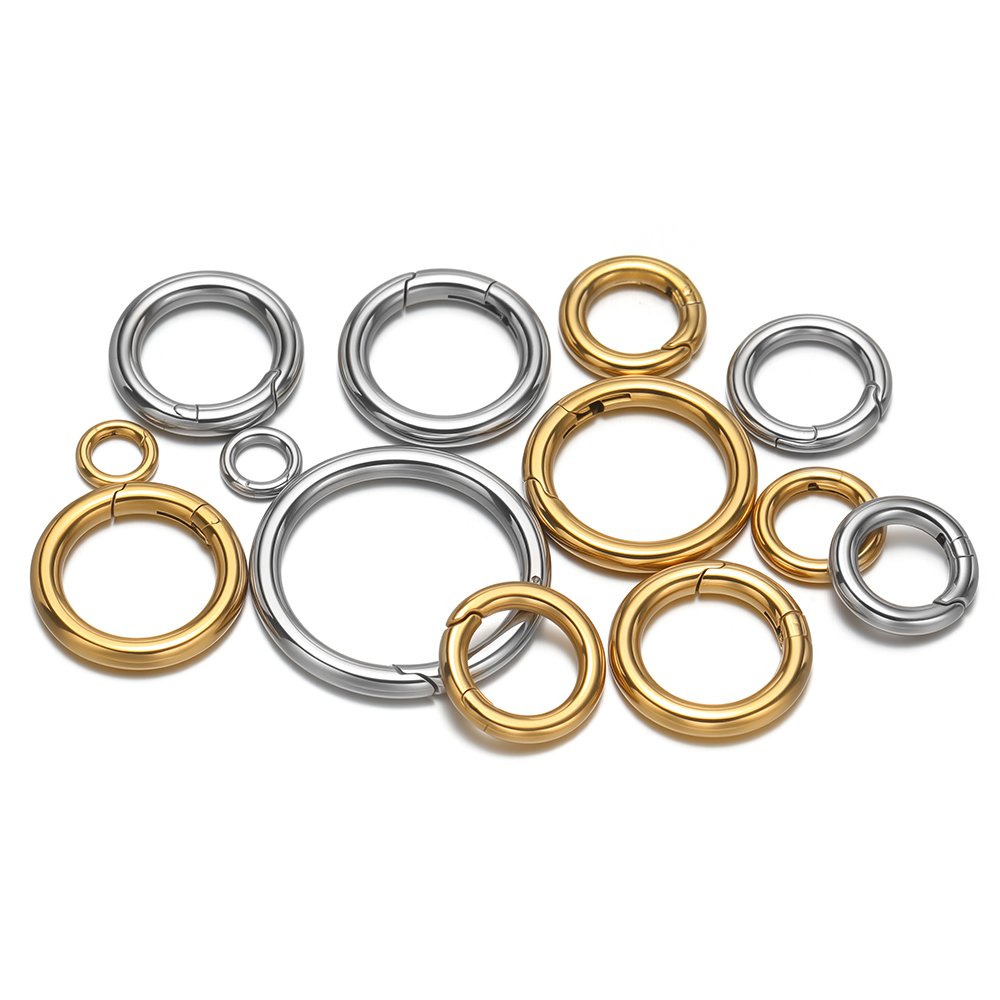 2個/ロット 丸型スプリングクラスプ ステンレス鋼 金メッキ - Gold Plated Jewelry のレビューと価格