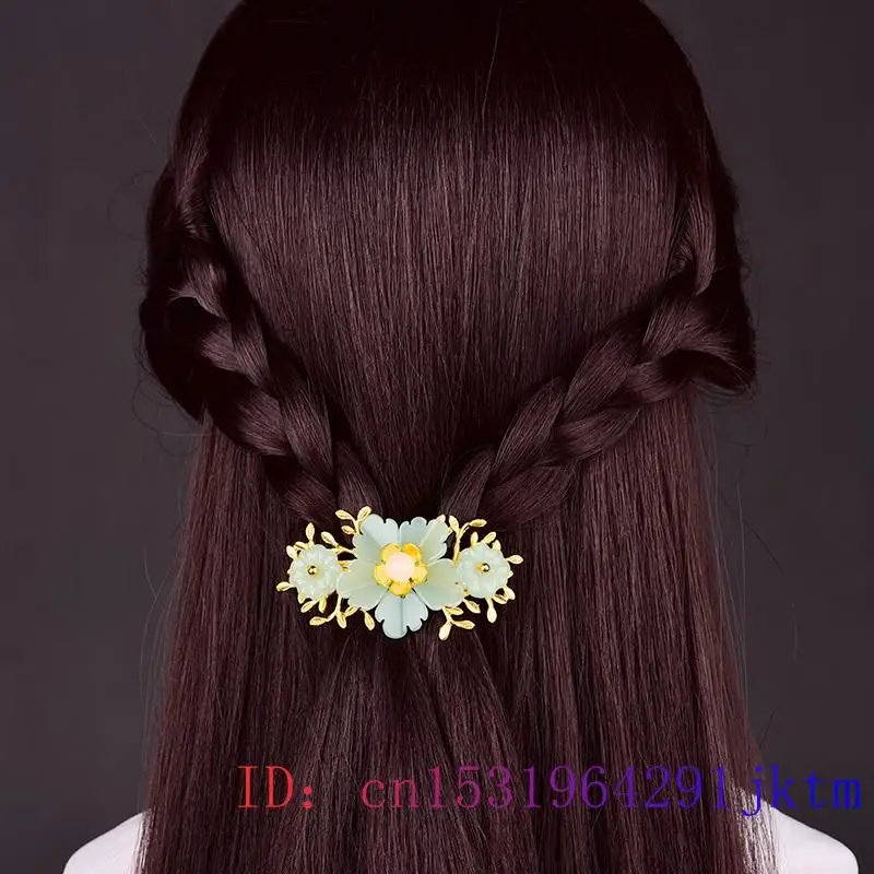 花と緑の金メッキのヘアピン,18kゴールドメッキチャーム,レ - Gold Plated Jewelry のレビューと価格