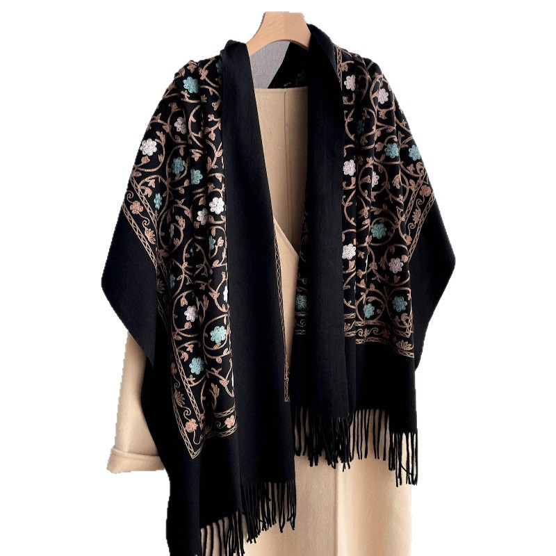 2025年新作 刺繍入りカシミヤスカーフ レディース 冬用シ - Cashmere Scarf のレビューと価格
