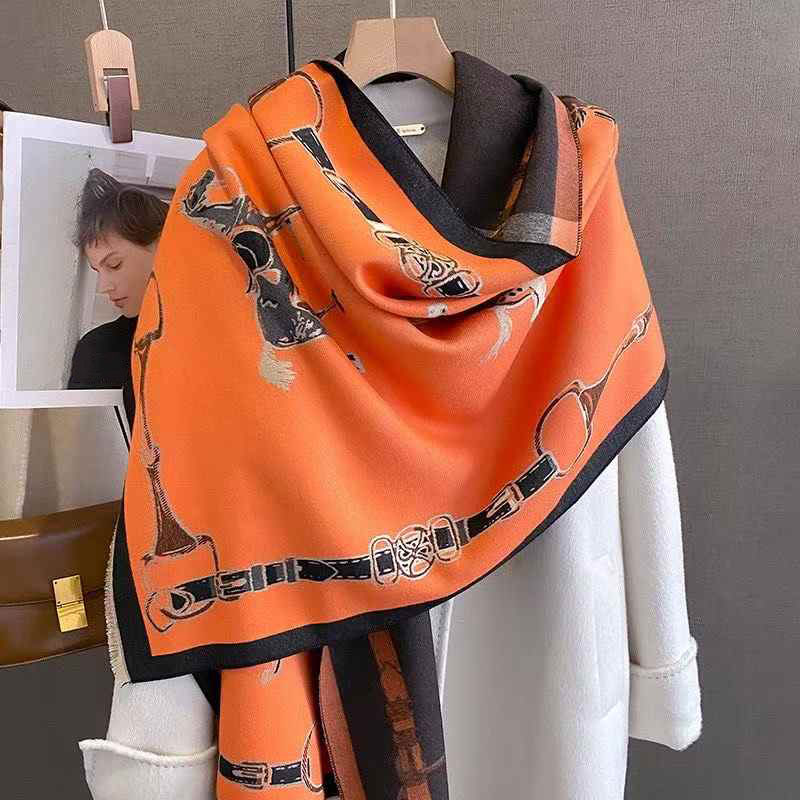 レトロライダー馬模造カシミヤスカーフユニセックス両面厚みのあ - Cashmere Scarf のレビューと価格
