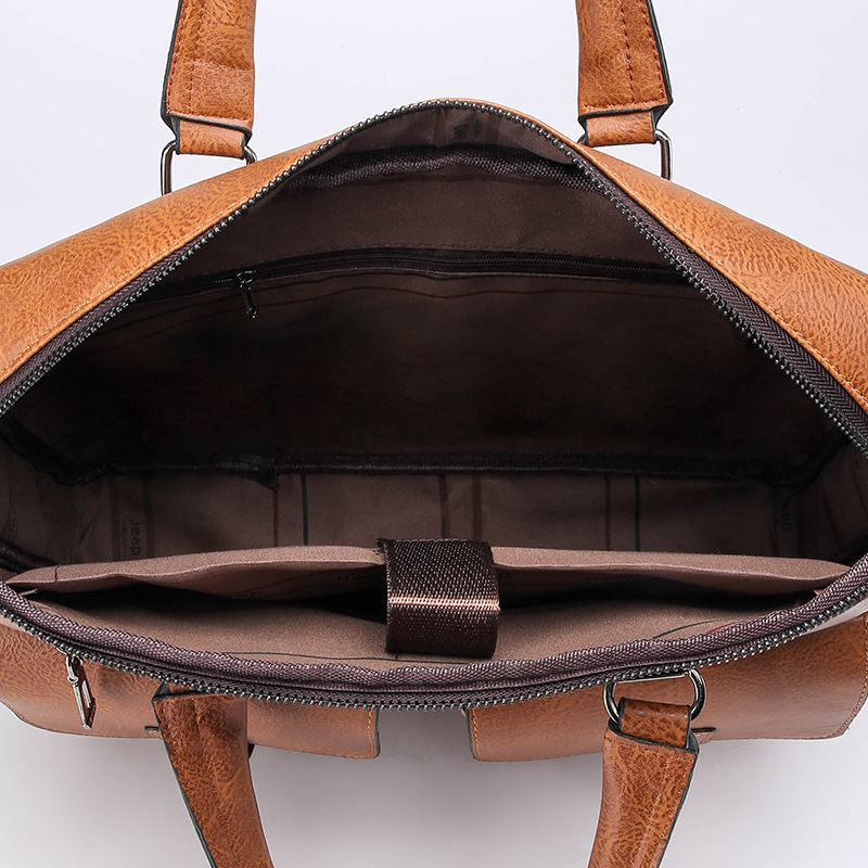 Cfun ya-男性用の大容量レザーショルダーバッグ,14イ - Leather Briefcase のレビューと価格