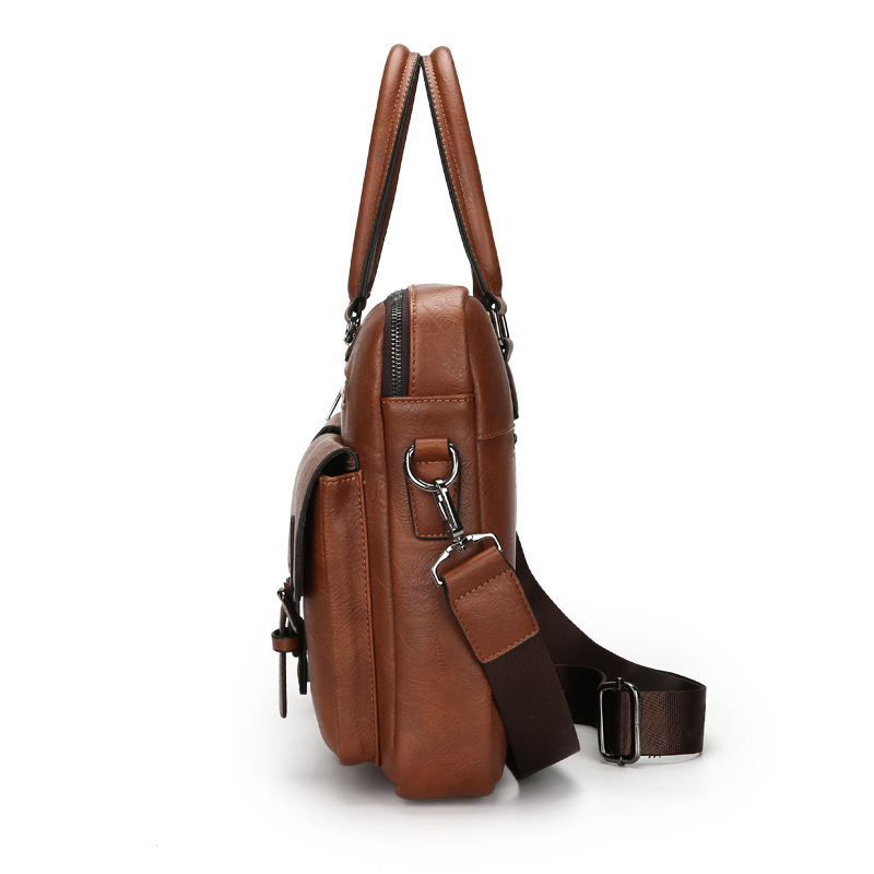 Cfun ya-男性用の大容量レザーショルダーバッグ,14イ - Leather Briefcase のレビューと価格