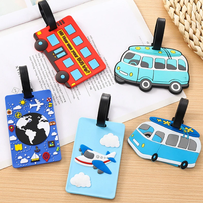 かわいい漫画の車 PVC シリコーン荷物タグ旅行荷物名札スー - Travel Luggage Set のレビューと価格